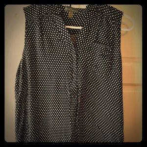 Market & Spruce Sleeveless Polka Dot Shirt Large L